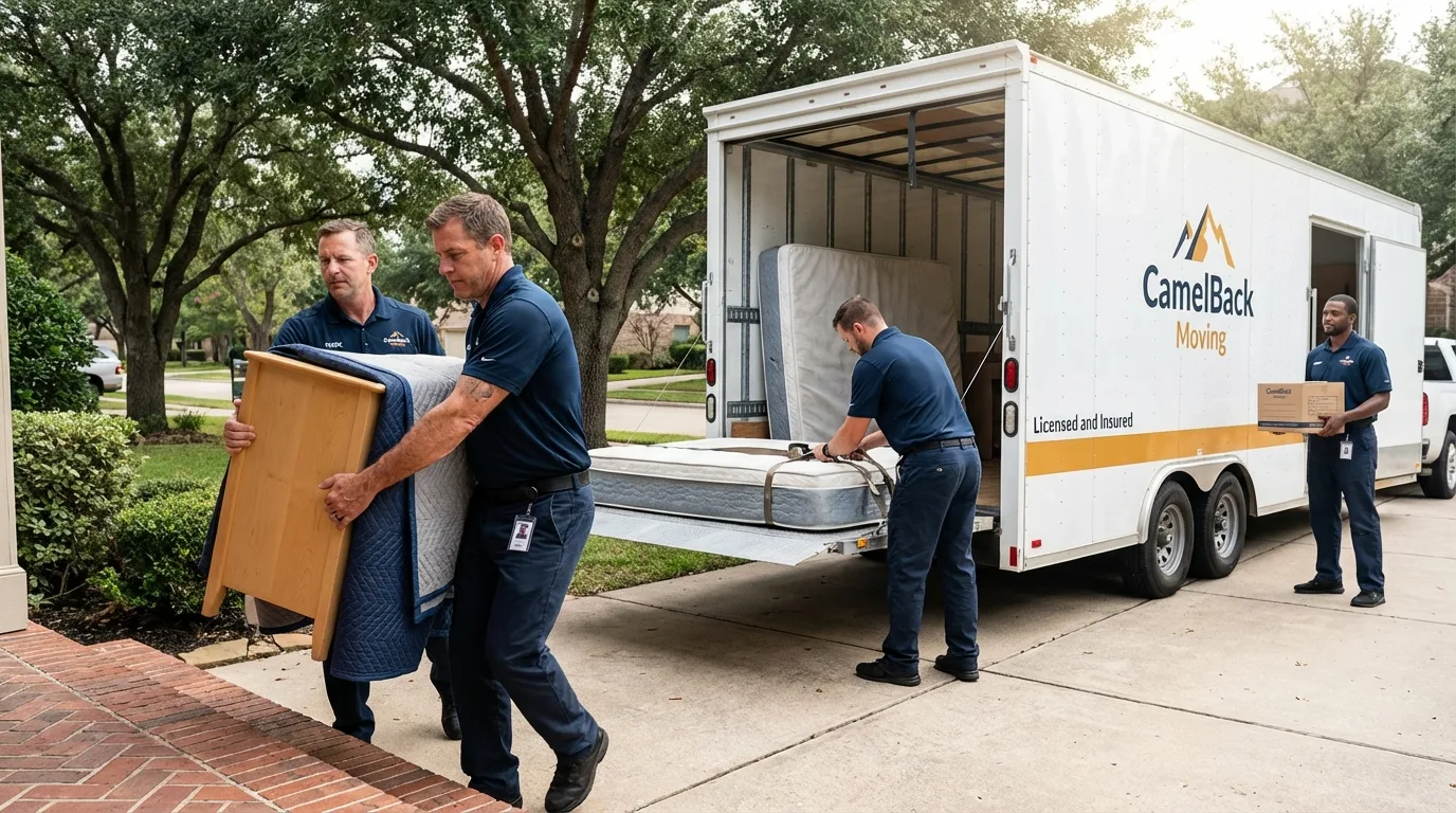 Crew loading residential truck for cross-state move from Kotzebue, AK